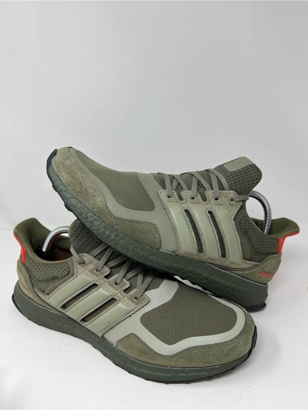 Adidas UltraBoost Shoes Mens Size 10.5 Green Mesh Low Running Sneakers EF1978